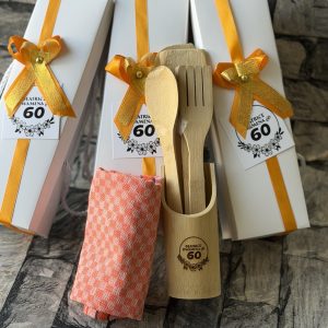 Customized and packaged napkin and spatula set