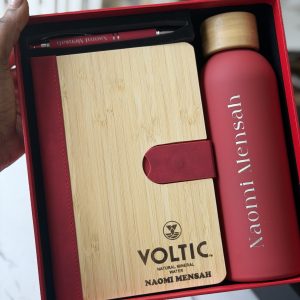 Customized diary and bottle set